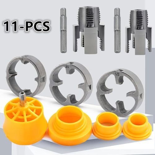 Kit de filetage pour tuyaux PPR/TPR (1/2 et 3/4) – Pour usage domestique, compatible perceuse électrique – En acier