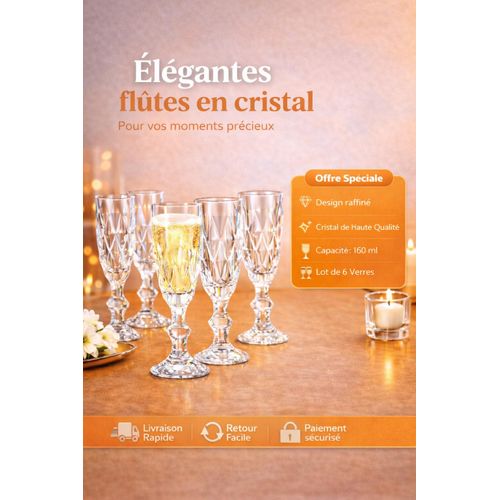 Verre à Pied en Cristal Relief - lot de 6 – Élégant & Résistant