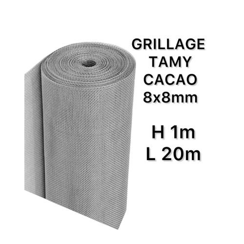 Grillage Tamy Cacao Galvanisé 8 × 8 mm – Rouleau 1 m × 20 m