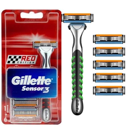 Rasoir Homme Gillette Sensor3 + 6 Recharges Édition Rouge