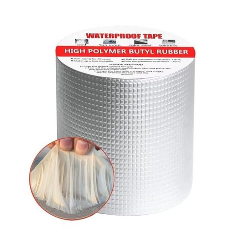 Ruban adhésif étanche pour réparation de fuites de tuyaux et de toitures - Solution pour les fuites d'eau - Ruban en feuille d'aluminium 10M