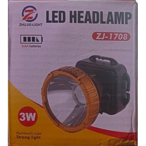 Lampe Frontale LED Puissante 3W - Modèle ZJ-1708 ZHUJIE-LIGHT - Réflecteur en Aluminium Strong Light - Idéal pour Mécanique, Bricolage, Pêche et Sécurité
