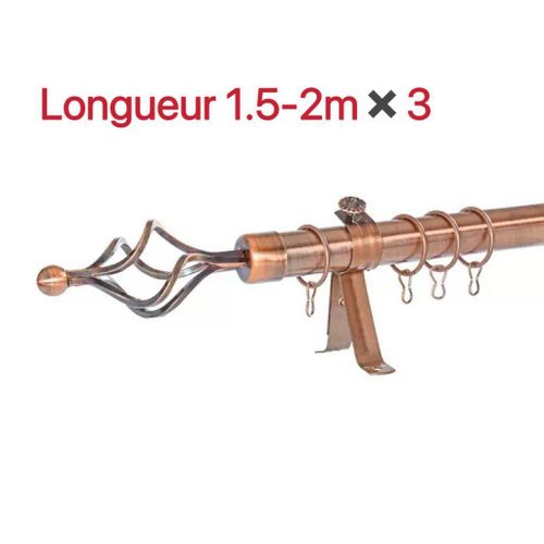 lot De 3 Tringles à Rideaux Extensible 1.5m-2m cuivre