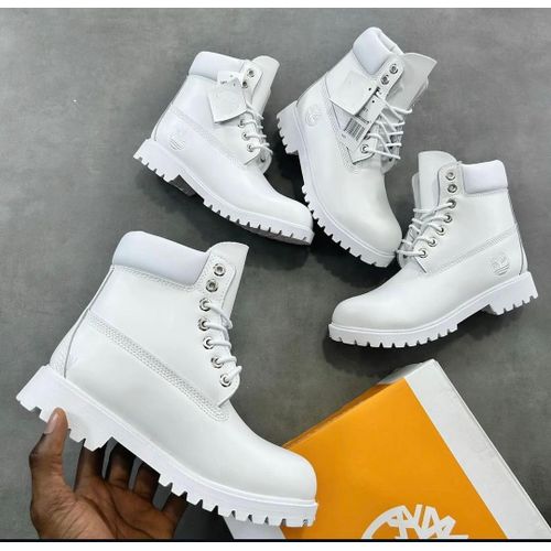 Bottines Montantes Blanches – Chaussures Martin à Lacets, Semelle Épaisse Antidérapante