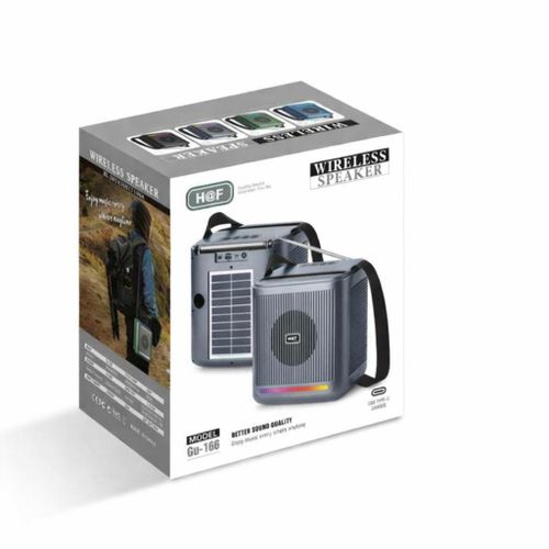 Enceinte Sans Fil Portable H@F GU-166 avec Panneau Solaire