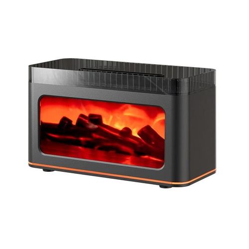Diffuseur d'arôme de flamme de cheminée simulé avec 7 lumières de couleur, mini humidificateur d'air parfait pour Noël, Nouvel An