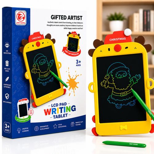 Tablette d'Écriture LCD Renne de Noël pour Enfants 8,5 Pouces – Ardoise Magique Effaçable avec Stylet, Écran Réutilisable, Jouet Éducatif Portable