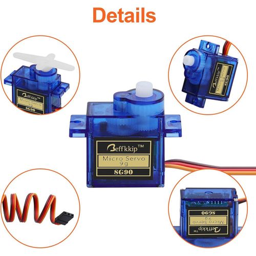 4pcs servomoteurs SG90, adaptés aux robots, hélicoptères, avions et voitures télécommandés
