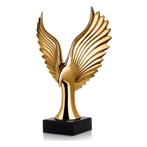 Statue Figurine Golden Eagle Wing Sculpture Résine Hawk Statue Décoration Figurine Décorative