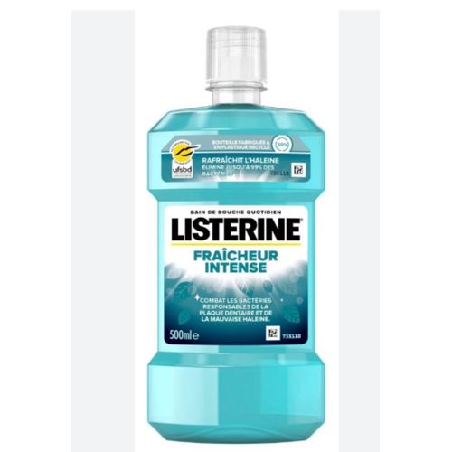 Bain de bouche quotidien LISTERINE 500ml fraîcheur intense 24h de protection contre la formation de la plaque dentaire