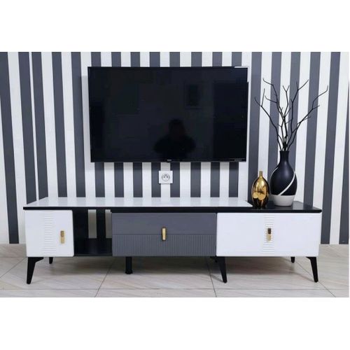 Meuble De table tv moderne et extensible haut vitré