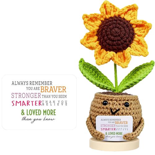Cadeau Positif Tournesol Fait Main, Sunflower Poupée Positive