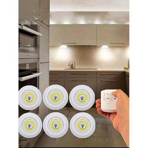 Pack de 3 lumières LED, télécommande sans fil, activation par bouton-poussoir, lumière LED à intensité variable, installation sans fil alimentée par batterie