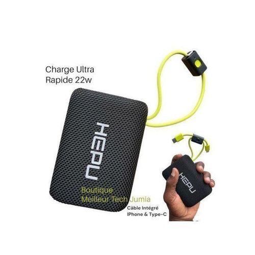 PREMIUM Très Grande Capacité Petit Format, Charge Ultra Rapide 22W Non encombrant Avec Affichage Batterie. Capacité de 20000mAh