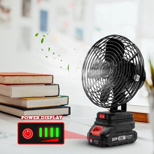 Ventilateur portable sans fil – Batterie lithium détachable et tête réglable