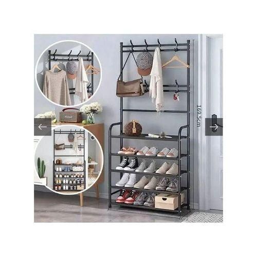 Nouveau Portemanteau Simple Étagère à Chaussures & Vêtement à Multifonctions