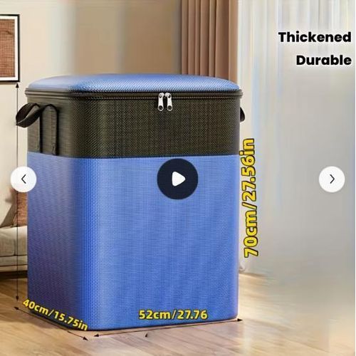 Sac de déménagement robuste et grande capacité avec un design à rabat zippé pour économiser de l'espace. Convient pour les déménagements sur le campus et les voyages, elle peut stocker des vêtements, des couvertures et des articles ménagers - Bleu
