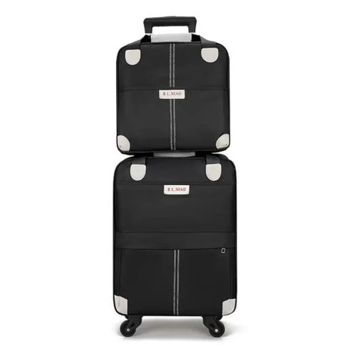 2 pieces Magnifique valise de voyage tendance /une valise et un sac de voyage / 4 roues/ noire