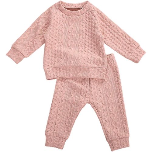 Ensemble de 2 pièces pour bébé fille - Pull à manches longues - Couleur unie - Sweat et pantalon - Automne et hiver
