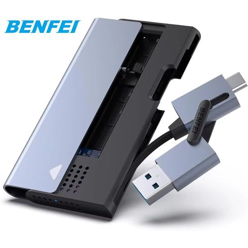 Boîtier de disque SSD BENFEl, nouveau, 10 Gbps, USB Type-C/Type-A vers NVME PCI-E SATA M-Key/ (B+M) Key, boîtier M.2 NVME SATA SSD.