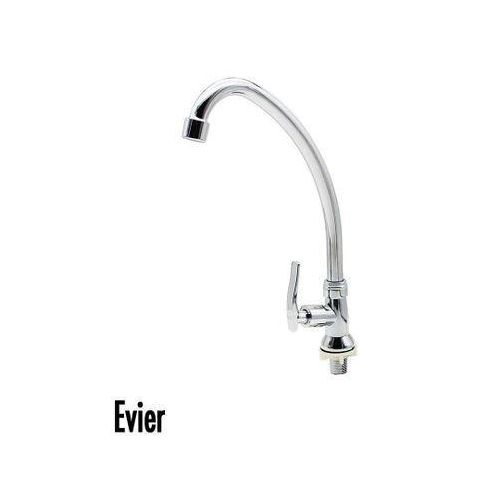 Robinet De Cuisine-Bec Long-Moderne-Eau Froide-Sur L'évier-Chrome