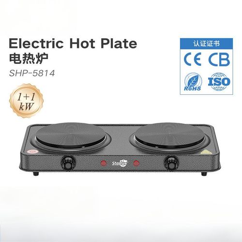 Cuiseur domestique électrique haute puissance 2000W avec 6 vitesses et 2 brûleurs