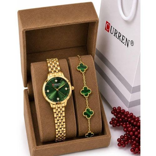 Montre dame Argent fond bleu en acier inoxydable + Bracelet offert