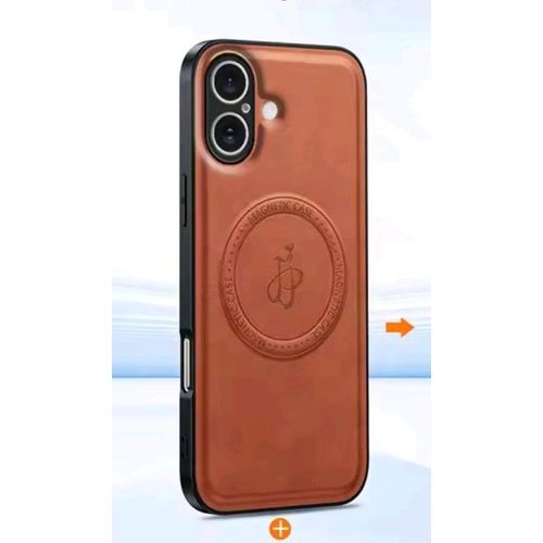 Coque iphone 17 marron cuir mag a