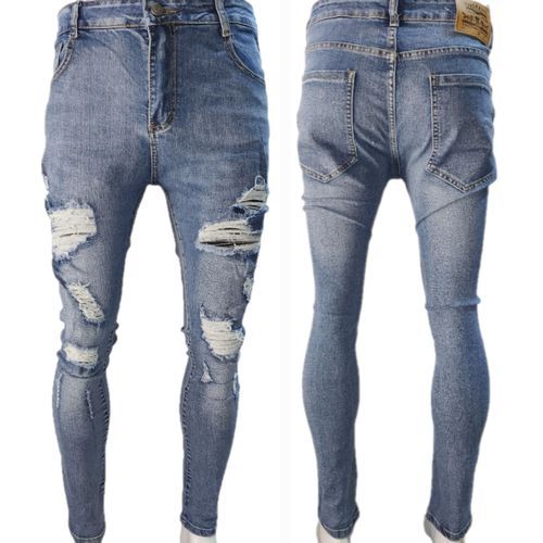 Pantalon Jeans Dechire Homme - Bleu