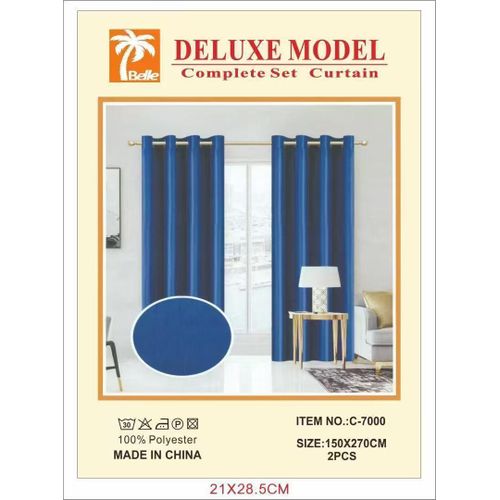 Rideau occultant deluxe modèle C-7000 lot de 2 panneaux bleu royal 150×270cm, tissu polyester pour chambre et salon