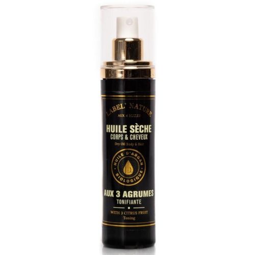 Huile Sèche Corps et Cheveux LABEL NATURE Tonifiante Aux 3 Agrumes 50ml Importé De France