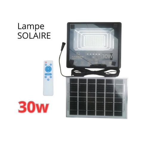 Autonome Projecteur Solaire 30w + Panneau Solaire + Télécommande