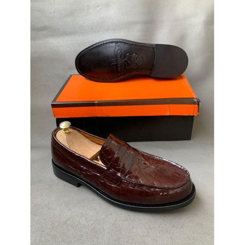 Mocassins en croco classe pour homme MARRON