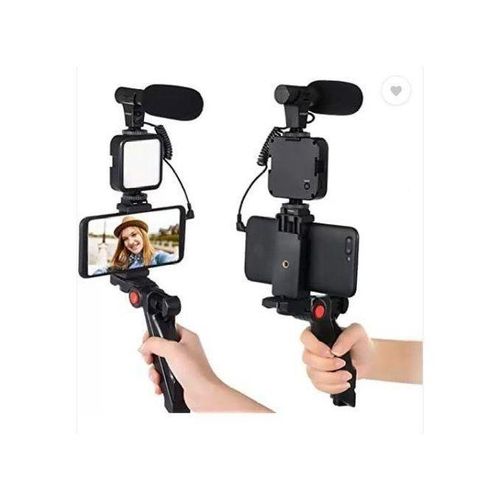 Kit De Création Vidéo, Live AY-49 Avec Lumière Caméra De Vlogging Et Micro, Kit Trépied BH