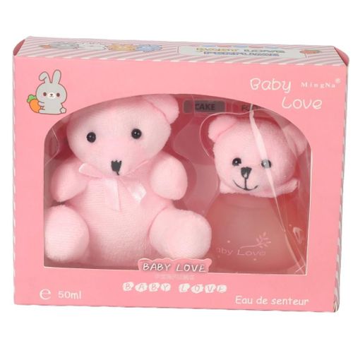 Coffret Parfum Floral + Jouet Ours Rose BABY LOVE enfants 50ml