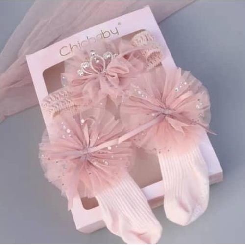 ACCESSOIRES BÉBÉ – BARETTE+CHAUSSETTE