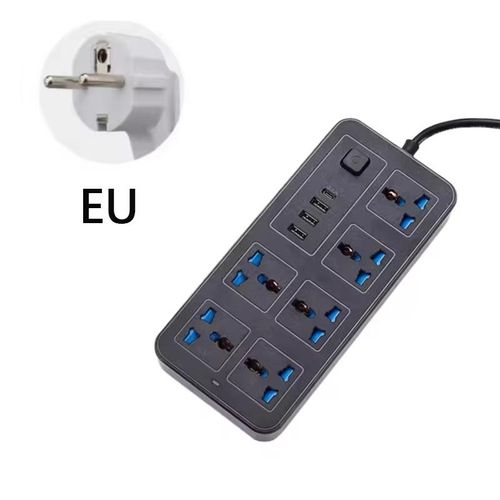 3 mètres de long prise universelle prise de courant multisplitter prise de courant ue prise de courant câble d’extension USB TypeC port rechargeable prise de banque d’alimentation