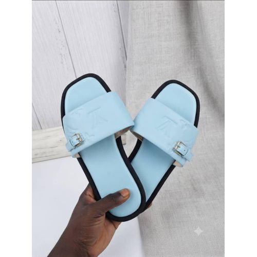 Sandales Plates Élégantes pour Femme bleu noir