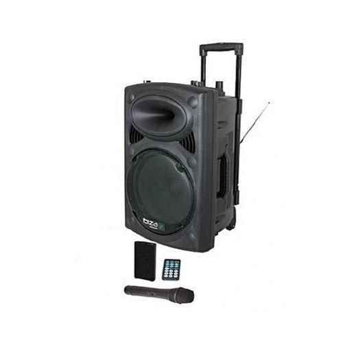 BAFFE Enceinte Amplifié D-12 - Noir + 1 MICRO