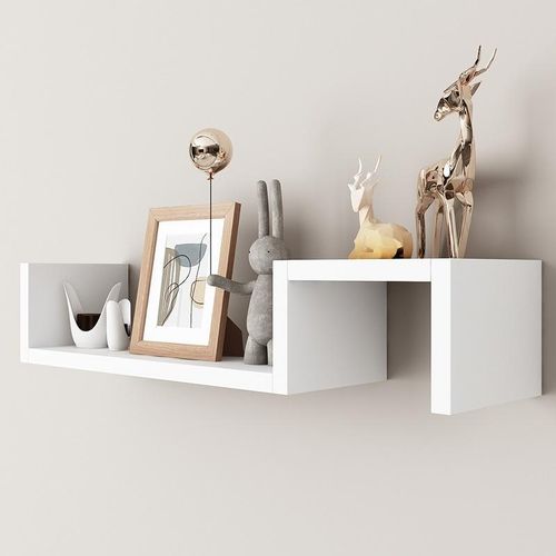 Étagère murale, décoration murale simple, adaptée aux chambres et salons - Blanc
