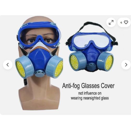 DEUX 2 Masque respiratoire demi-visage avec filtres masques gaz pour travaux de construction peinture poussire pulvrisation soudage ponage