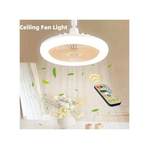 Ventilateur de plafond LED 3 vitesses avec lumière et télécommande avec minuterie