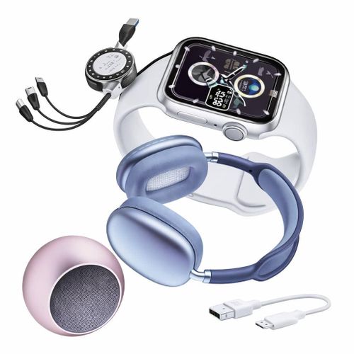 Coffret Accessoires Connectés Premium – Montre Intelligente, Casque et Haut-Parleur Bluetooth