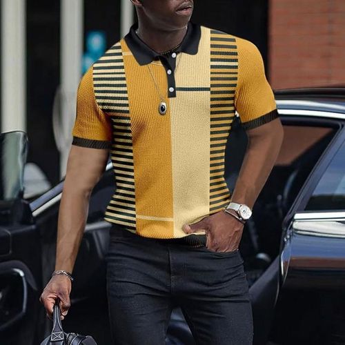 T-shirt Polo Vintage Homme Décontracté à Manches Courtes pour Affaires