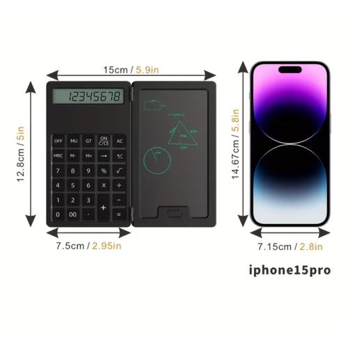 Calculatrice Bureau Pliable avec Ardoise Magique - Bloc-Notes Numérique LCD 6 Pouces Réutilisable