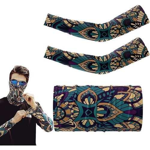 Manchettes de protection solaire et masque facial - adaptés aux activités de plein air telles que le cyclisme, la randonnée, le camping et la pêche.