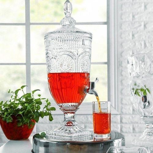 Agréable Distributeur De Jus, Boisson Et Eau En Verre Cristal 2 Litres original