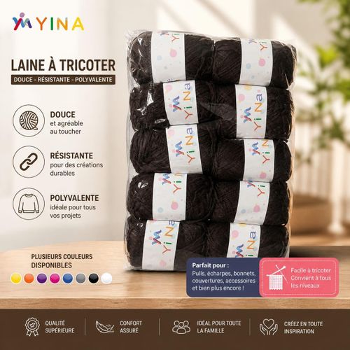 Lot De 10 pelotes de laine à tricoter