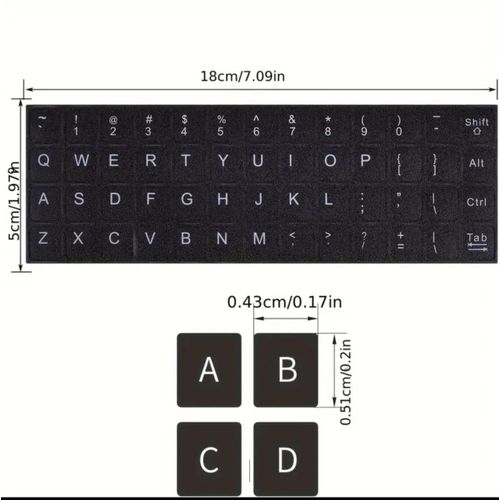 Clavier Adhesif Pour Ordinateur - Autocollants De Remplacement Lettres Blanches