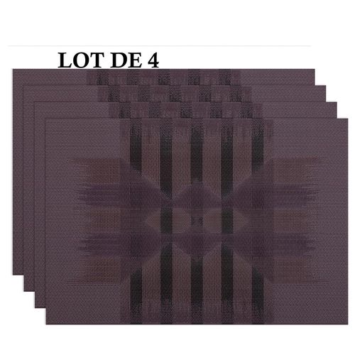 Lot de 4 sets de table en vinyle tissé pour intérieur - Lavables et faciles à nettoyer